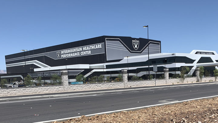 Raiders training facility, includes a 150,000 sq ft field house