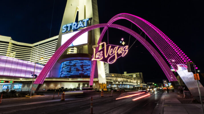 The Las Vegas Arches as you enter Las Vegas