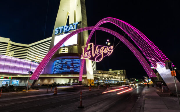 The Las Vegas Arches as you enter Las Vegas