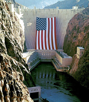 Hoover Dam US Flag