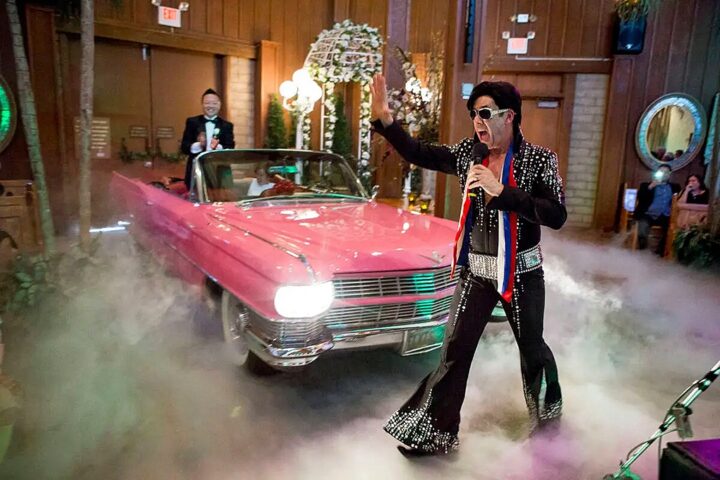 Las Vegas Elvis Wedding with Car